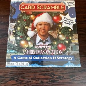Christmas Vacation Card Scramble Game - Festive Red and Green
